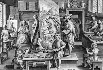 カラーオリヴィ、「ノヴァレペルタ」の版14、フィリップゴール彫刻、1580〜1605年 作： Jan van der Straet
